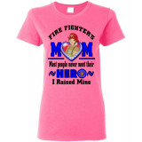 Fire Fighters Mums Hero (Banging Blue Txt) Gildan Teeshirt