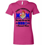 Fire Fighters Mum Blue Txt Hero Bella Teeshirt