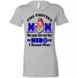 Fire Fighters Mum Blue Txt Hero Bella Teeshirt