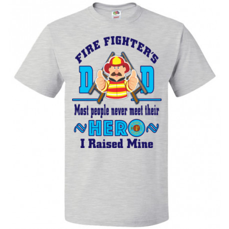 Fire Fighter Hero Dad Blue Black txt