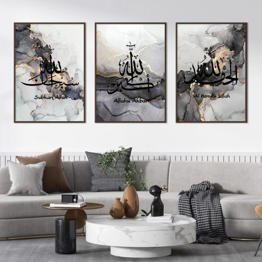 3pcs Decorative Marble Wall Art Canvas - 7.9 x 11.8 in Wall Art Painting Print Pictures