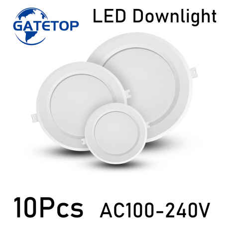 10pcs LED Downlight 110V 220V Ceiling Light 6W 17W 20W 24W Recessed Led Down light Round Panel Light Spotlight Indoor Lighting
