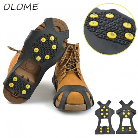 10 Studs S M L XL XXL Universal outdoor Safety Anti-Skid Snow Ice Climbing Shoe Spikes Grips Crampons Cleats Overshoes