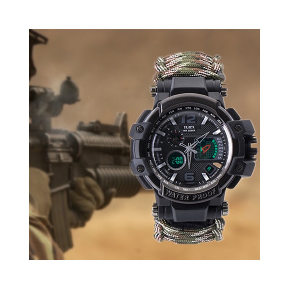 Outdoor Survival Watch Multifunctional Waterproof Military Tactical