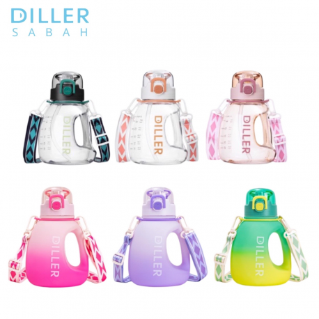 Diller High Quality Fatty DualUse Tritan Water Bottle with Strap and Hidden Handle DB2312 (1200ml)