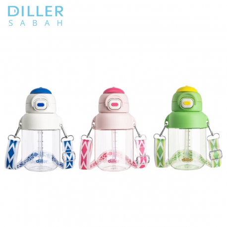 Diller FlatCap Multifunction Direct/straw Water Bottle with Nylon Strap D2306 ( 650ml )