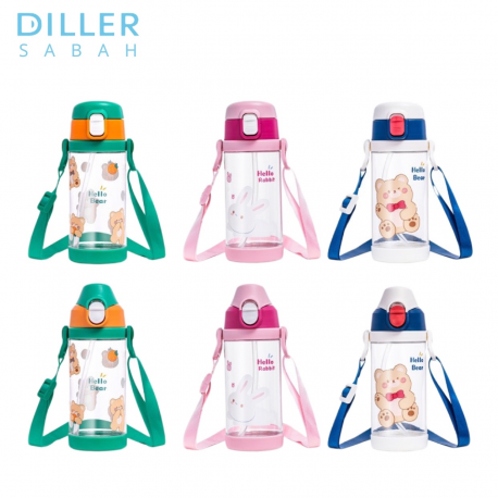Diller Two Function Tritan Bottle Cap Straw Direct Water Bottle DB2314 (350ml)