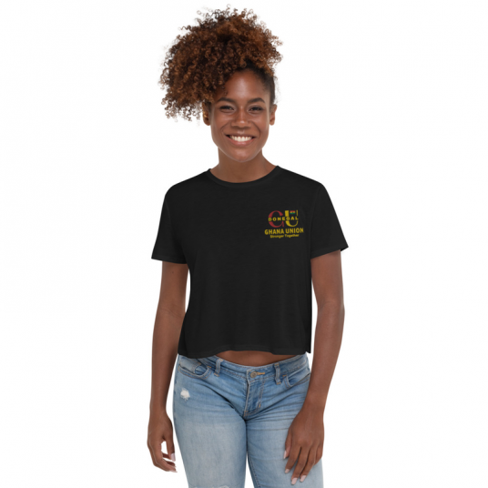 Women's Ghana Union Embroidered Flowy Crop Tee