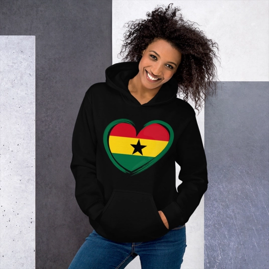 Women's Ghana Pride Heart Heavy Blend Hoodie