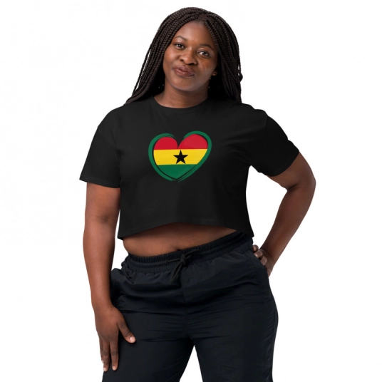 Women’s Ghana Pride Heart Crop Top