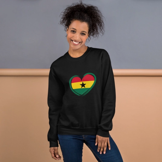 Women's Ghana Pride Heart Sweatshirt
