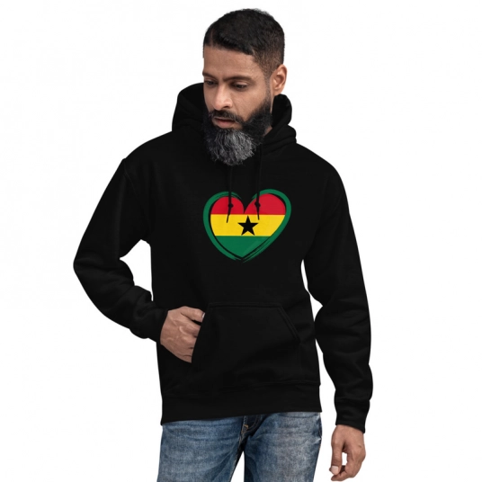 Men's Ghana Pride Heart Hoodie