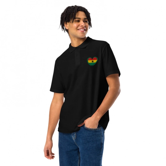 Men's Ghana Pride Heart  polo shirt