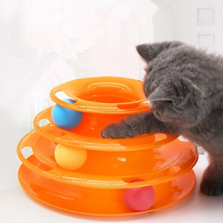 Cat Puzzle Toy Level 3 Wheel Interactive Play Plate