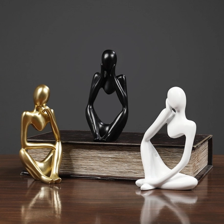 Thinker Statue Abstract Home Decoration Modern Figurines For Interior