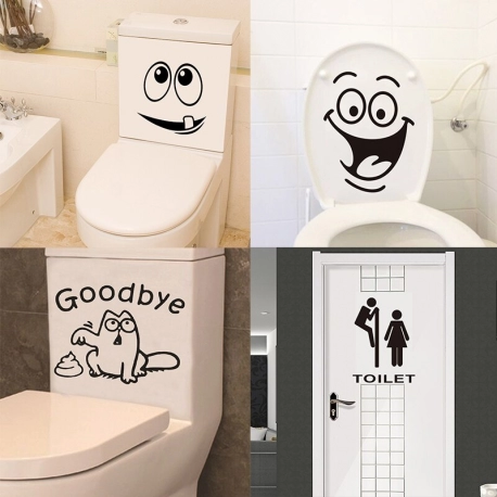 Creative Waterproof Wall Stickers Bathroom WC Toilet Decoration Waterproof Stickers