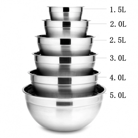 6Pcs Stainless Steel Bowls Set