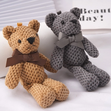 1pcs 16CM Bear Stuffed Plush Toys Baby Cute Dress Key pendant Pendant Dolls Gifts Birthday Wedding Party Decor