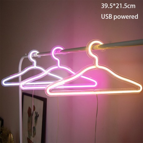 LED Neon Light Sign Clothes Stand USB Powered Led Neon Lights Hanger for Bedroom Clothing StoreWall Decor