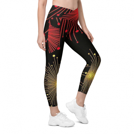 Crossover leggings with pockets