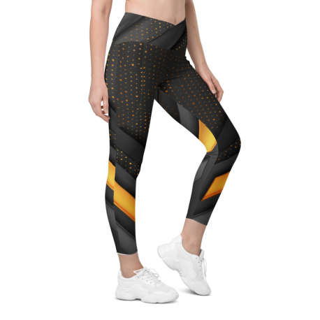 Crossover leggings with pockets