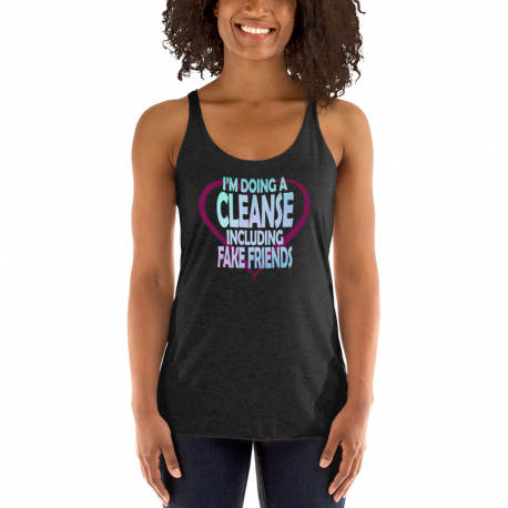 Women's Racerback Tank Top - Cleanse (magenta heart)