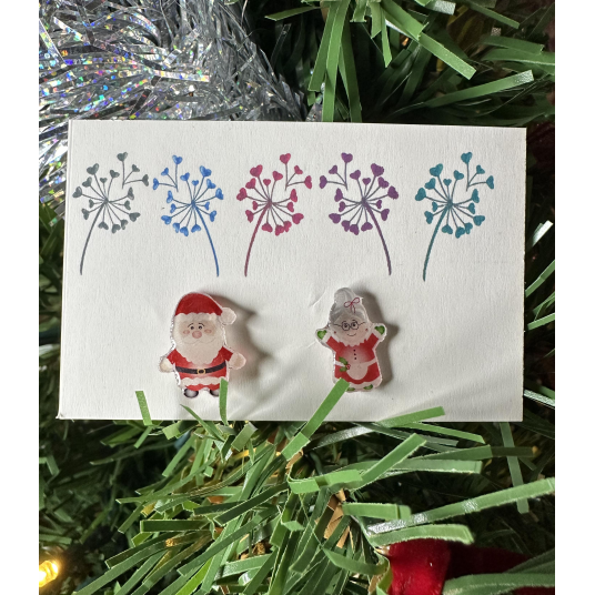 Santa and Mrs Claus Studs