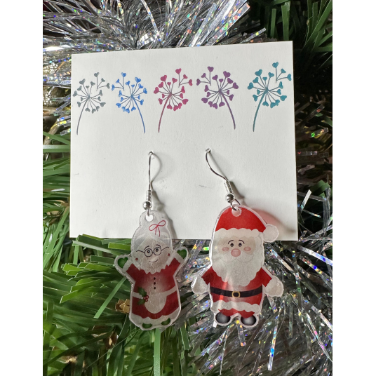 Mr & Mrs Claus earrings