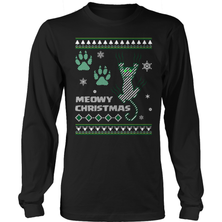 Limited Edition  Meowy Cat Christmas Long Sleeve Shirt