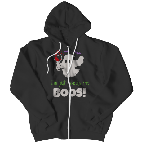 Limited Edition  I'm Just Here For The Boos Zipper Halloween Hoodie