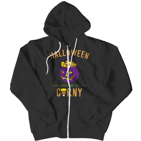 Limited Edition  Halloween Makes Me So Corny Zipper Hoodie