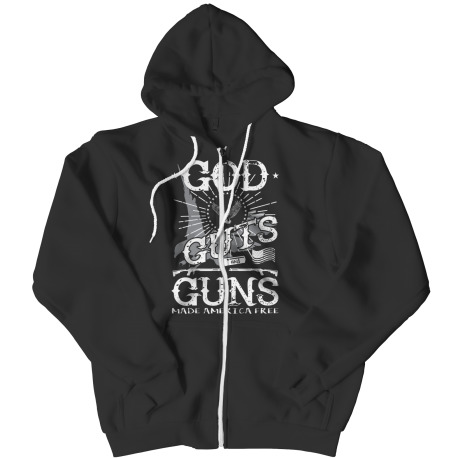 Limited Edition  God Guts Guns Zipper Hoodie