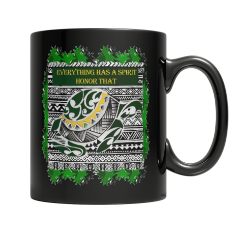 Turtle Spirit Black Mug  Native American Mug