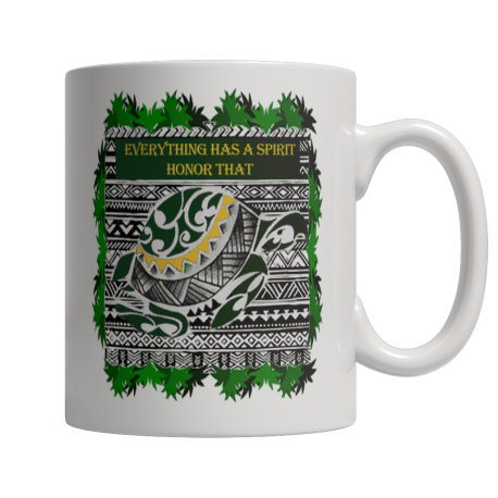 Turtle Spirit White Mug  Native American Mug