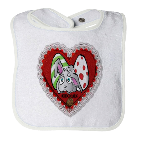 Easter Valentines Moms Day Bunny Heart Bib