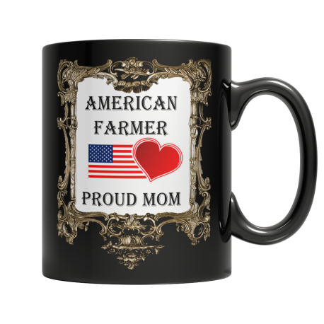 American Farmer  Proud Mom Dark Mug