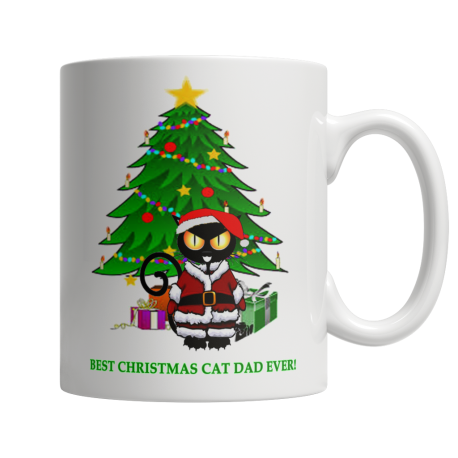 Best Christmas Cat Dad Ever Mug