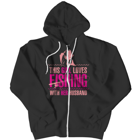 Limited Edition  This Girl Loves Fishing With Her Husband Zipper Hoodie