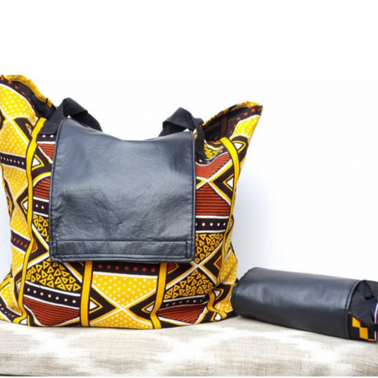 Ankara roll-up shopping bag
