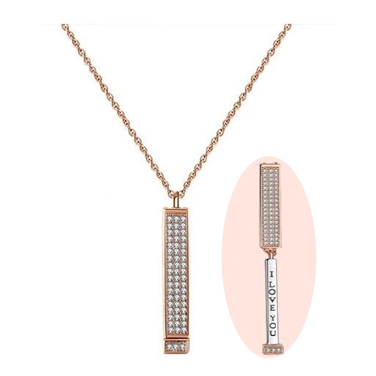 Secret Love Bar Pendant Necklace