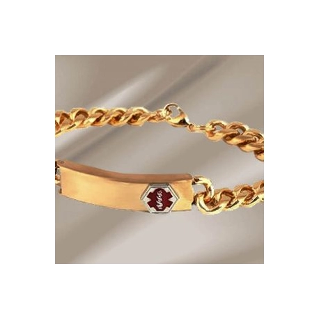 Women’s Gold Medical ID Bracelet w/ Chain