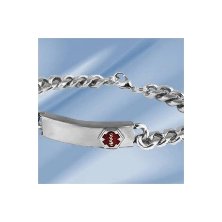 Women’s Silver Medical ID Bracelet w/ Chain