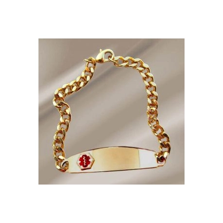 Men’s Gold Medical ID Bracelet w/ Chain