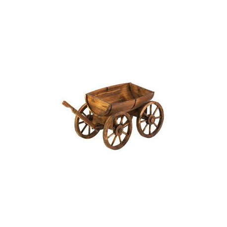 OLD COUNTRY WOOD BARREL WAGON PLANTER