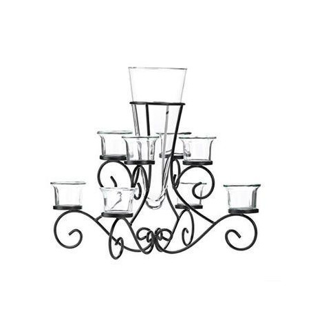 STUNNING SCROLLWORK CANDLE CENTERPIECE WITH VASE