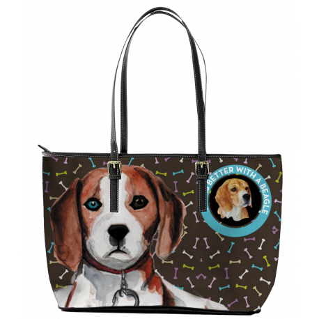 Beagle Leather Tote Bag (Large)