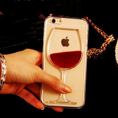 Wine Liquid Quicksand Transparent Case For iPhone