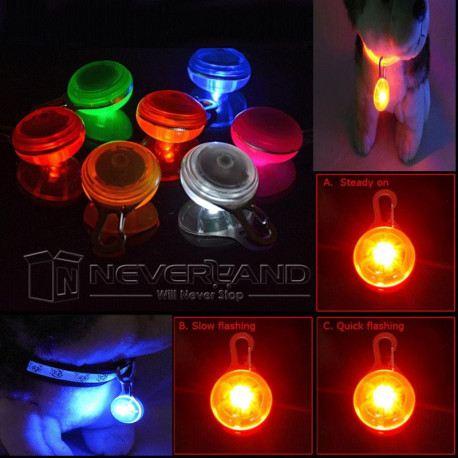 Dog LED Night Safety Flash Light Pet Clip Circular Blinker