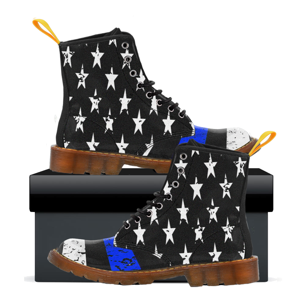 Thin Blue Line Womens Canvas Boots