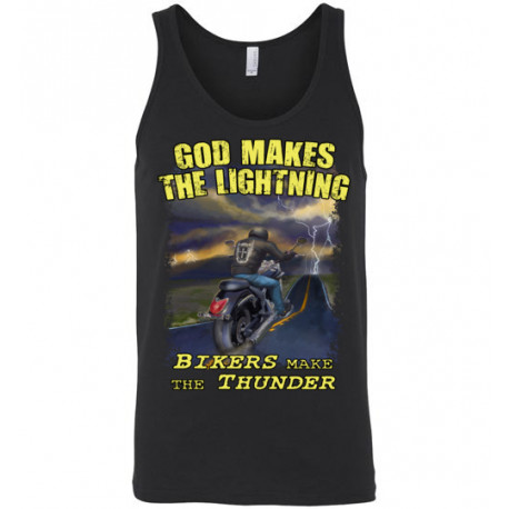 God Makes the Lightning Bikers Make the Thunder! Tank Top (Unisex)